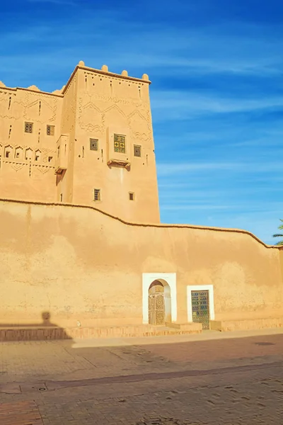 Vista Torre Lateral Kasbah Taourirt Ouarzazate Vista Desde Patio —  Fotos de Stock