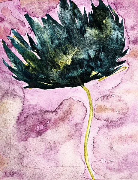 Türkisfarbene Lotusblume Auf Rosa Hintergrund Die Tupftechnik Kantennähe Verleiht Durch — Stockfoto