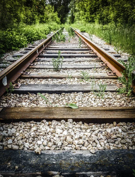 Velho caminho de ferro abandonado — Fotografia de Stock