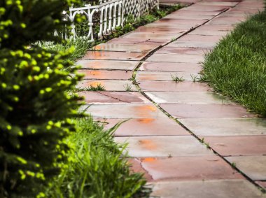 Bahçe yolunun bir parçası