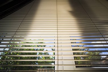 Penceresinde yatay güneşlikler