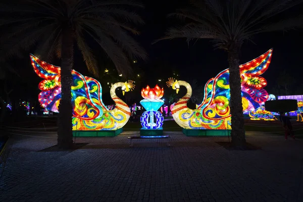 Dubai Garden világít Uae-ban — Stock Fotó