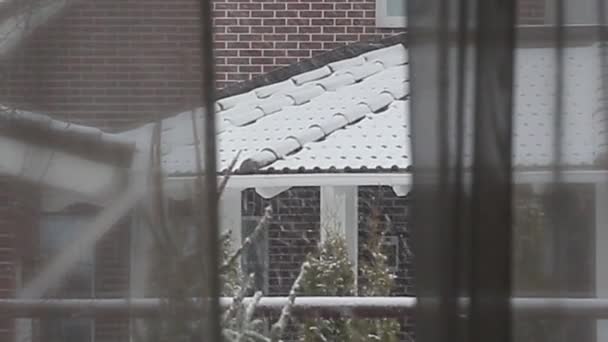 Der Blick aus dem Fenster des Hauses — Stockvideo