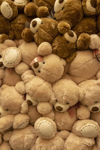Uma Grande Pilha Ursinhos Pelúcia Carrega Brinquedos Como Fundo — Fotografia de Stock