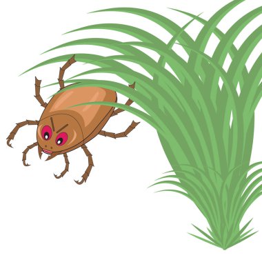 mite çimenlerin üzerinde