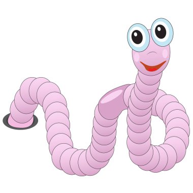 komik solucan gülümseyen