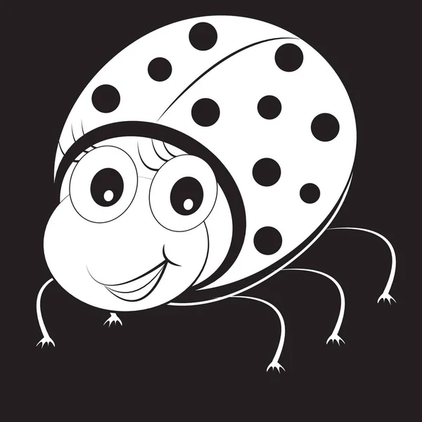 Stencil grappige lieveheersbeestje — Stockvector