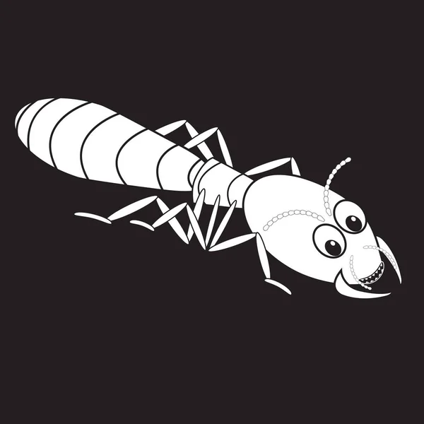 Stencil grappige termiet — Stockvector