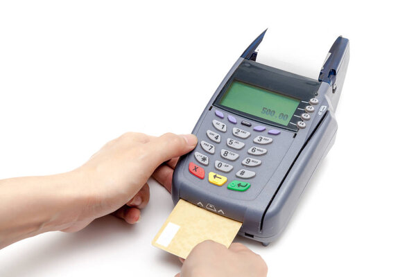 Оплата кредитной картой Машина на белом фоне
.