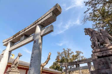 Torii kapısı Yutoku Inari tapınak Kashima City, destan ili, Kyushu Adası, Japonya.