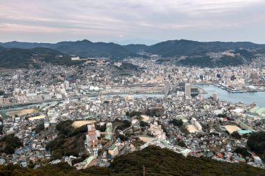 On milyon doları sayısı Nagasaki City, Mount Inasa gözlem günbatımı Japonya'da.