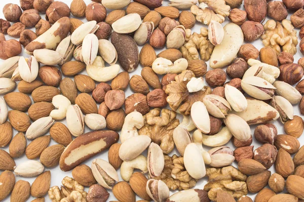 Nueces se mezclan como fondo — Foto de Stock