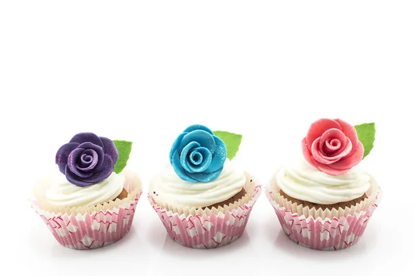 Concept de diversité, Cupcakes décorés de roses — Photo