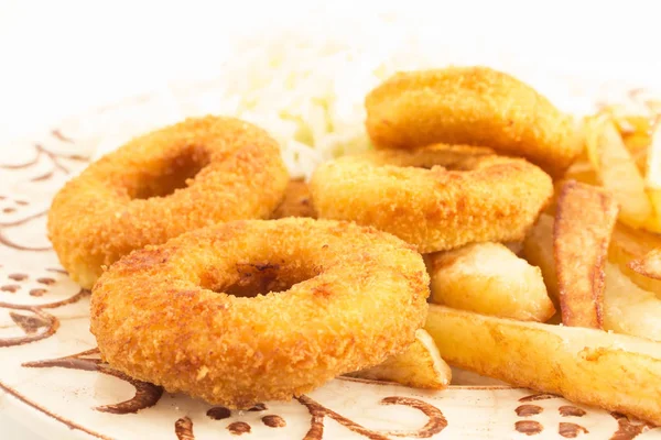 Fried Squid Rings with Fries