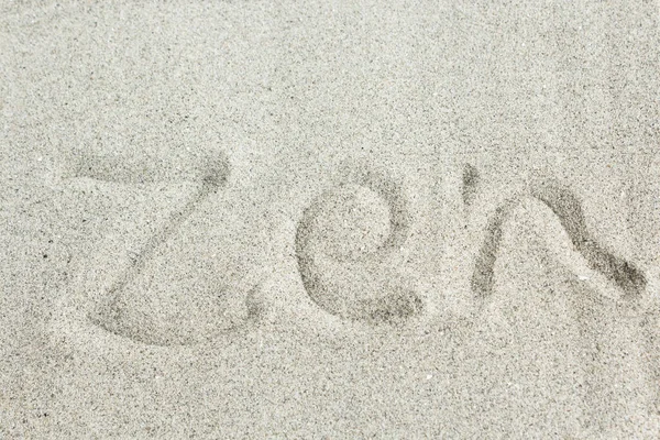 Word Zen Sand Zen Garden — Stock Photo, Image