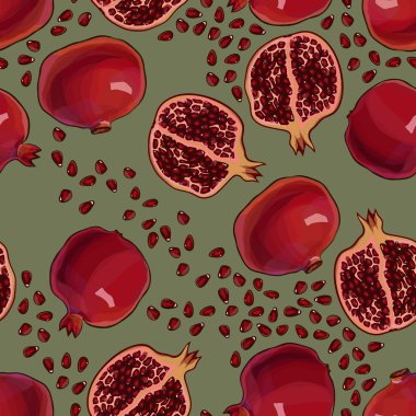 lezzetli nar, vektör seamless modeli