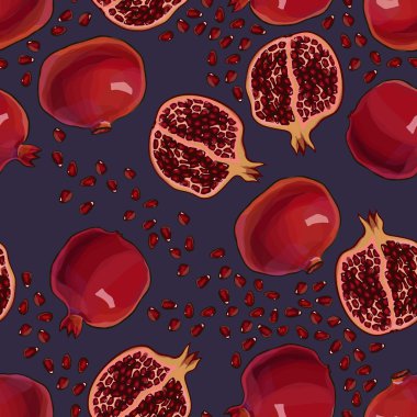 lezzetli nar, vektör seamless modeli