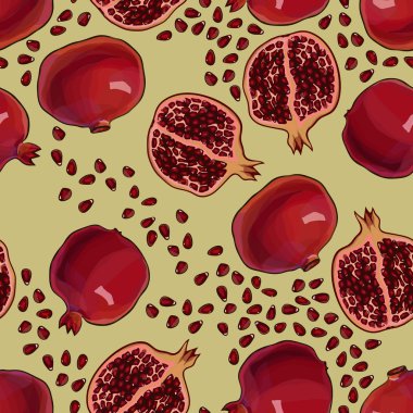 lezzetli nar, vektör seamless modeli