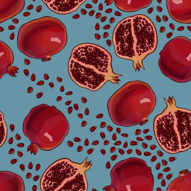 lezzetli nar, vektör seamless modeli