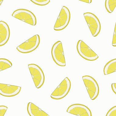 Limon dilimleri vektör seamless modeli el ile çizilmiş.