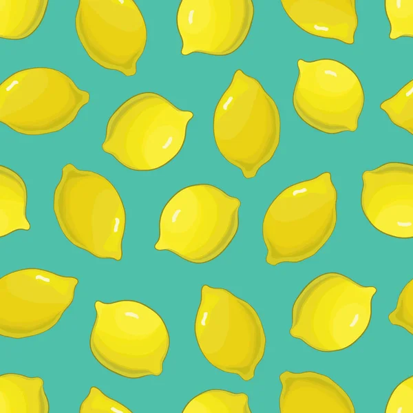 Seamless mönster hela citroner — Stock vektor