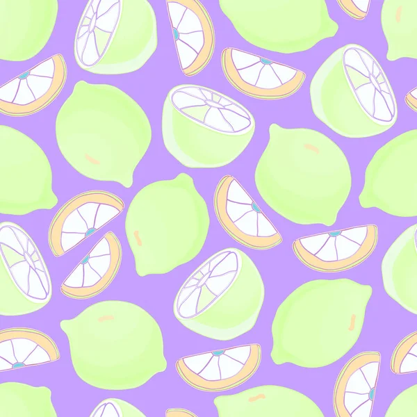 Citrus Background Limes Seamless Pattern — Stock Vector