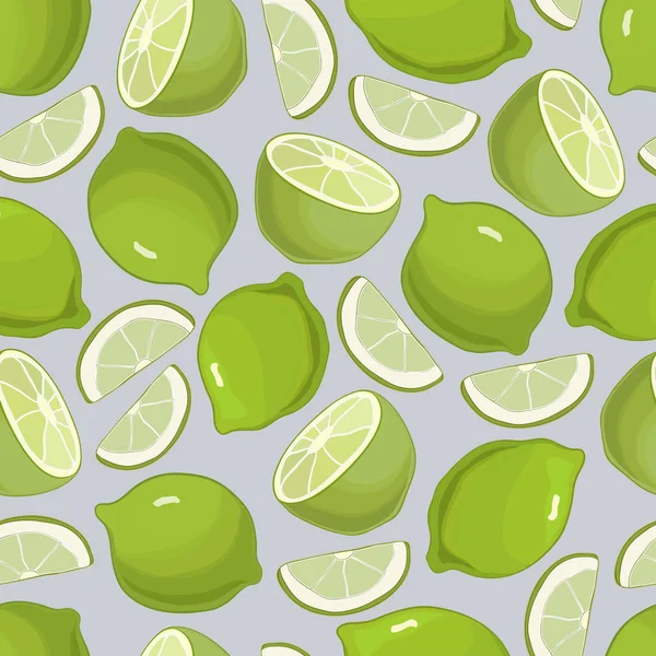 Citrus Background Limes Seamless Pattern — Stock Vector