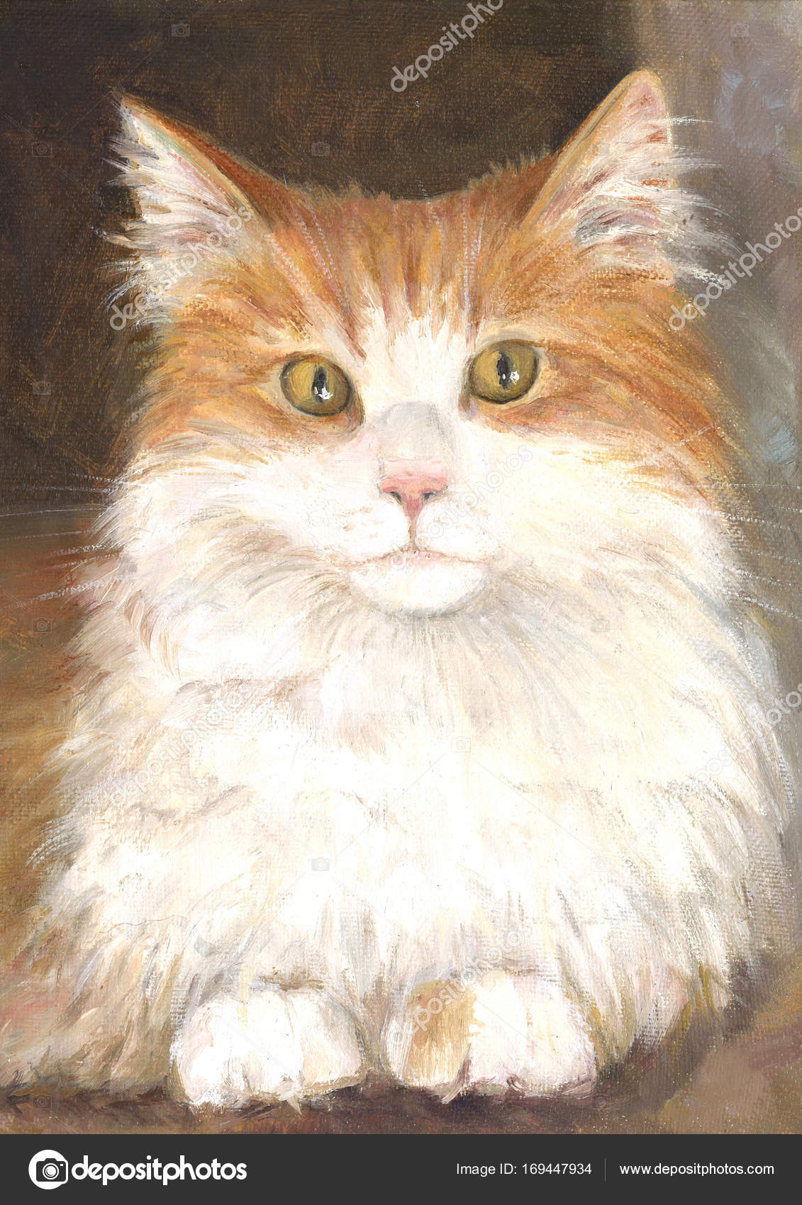 Red Pussy Cat Oil Painting Stock Photo Red Pussy Cat Oil Painting Stock Photo