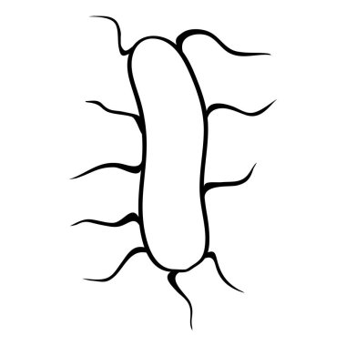 Salmonella ikonu. Beyaz arkaplanda moda düz vektör Salmonella simgesi