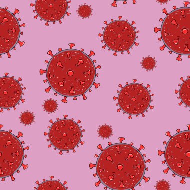 Coronavirus karantina vektör arkaplanı covid-19 virüsü ile.