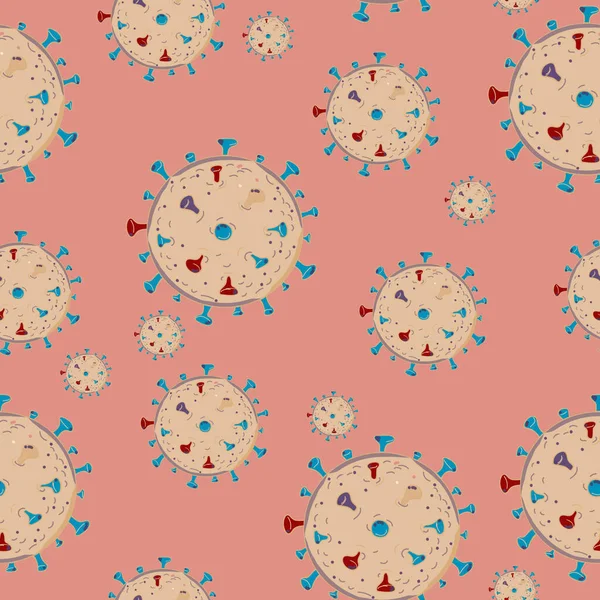 Coronavirus karantän vektor bakgrund med covid-19 virus. — Stock vektor