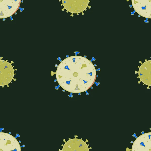 Διανυσματικό σχέδιο του περιγράμματος ανθρώπινο Coronavirus virion σε μαύρο απομονωμένο σε λευκό φόντο. — Διανυσματικό Αρχείο