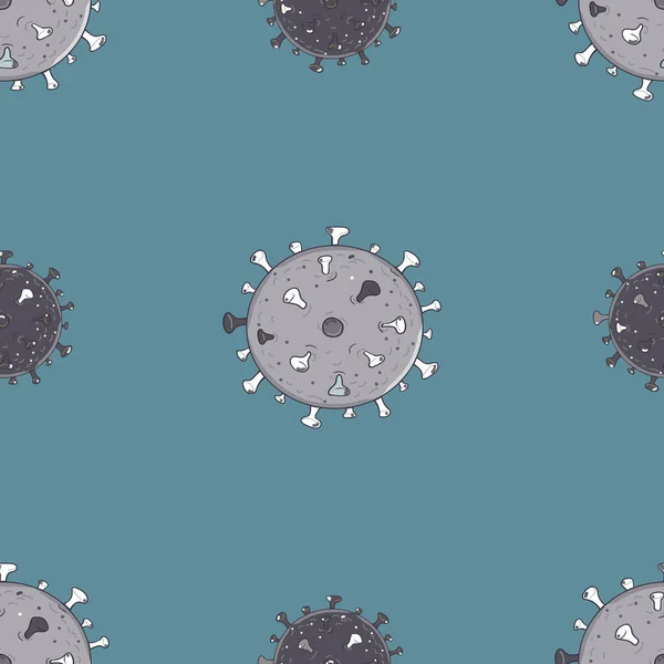 Vektor ritning av kontur humant Coronavirus virion i svart isolerad på vit bakgrund. — Stock vektor