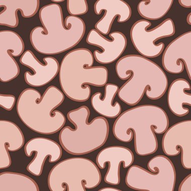 Dilimlenmiş mantarlı kusursuz bir arka plan, VECTOR PATTERN