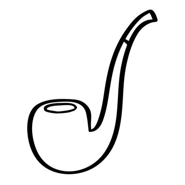 Vector tütün piposu, beyaz arka planda izole edilmiş siluet.