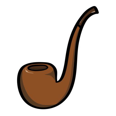 Vector tütün piposu, beyaz arka planda izole edilmiş siluet.