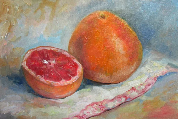 Grapefruit Stole Malování — Stock fotografie