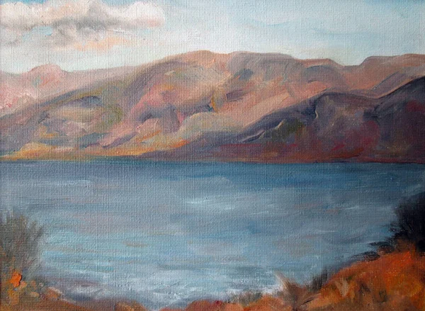 クレタ島の山 海の風景画 — ストック写真