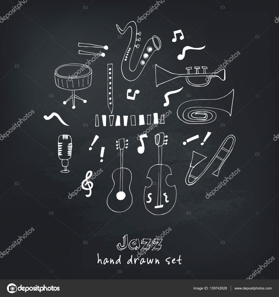 Jazz musical instruments vector set Stock Vector Image by ©Fafarumba ...