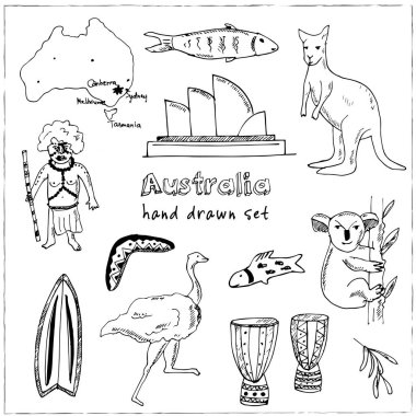 Avustralya doodle vektör çizimler topluluğu