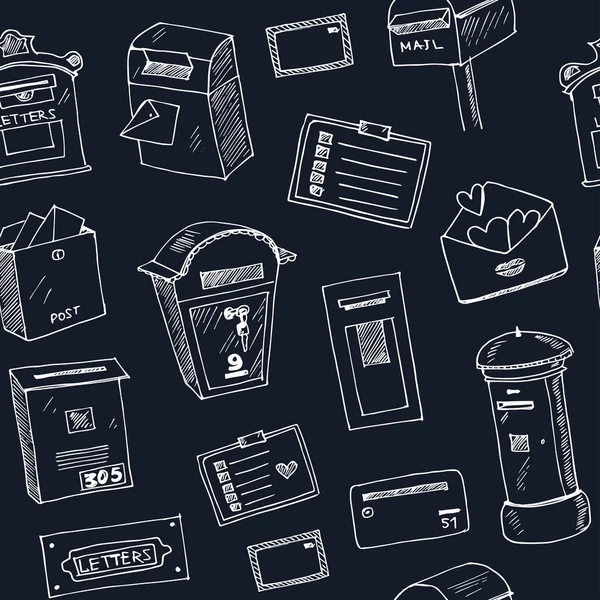 Icona servizio postale nero set con logistica spedizione ed elementi di imballaggio isolato vettoriale illustrazione — Vettoriale Stock