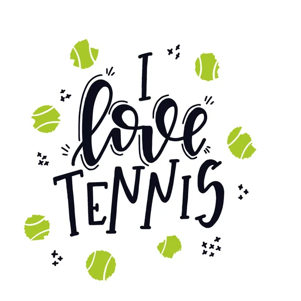 Tennis Hand tipografi posteri çizdi. Kavramsal el yazısı, ilham verici vektör — Stok Vektör