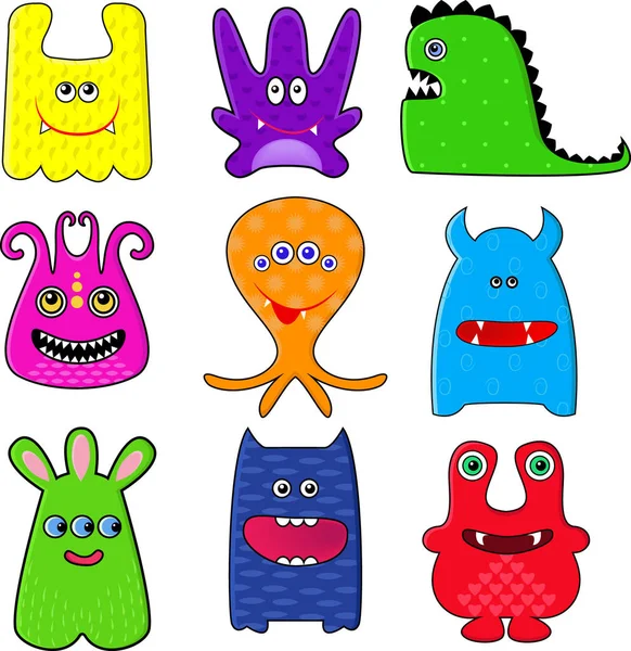 Cute Monsters. Vector set. — Stock Vector