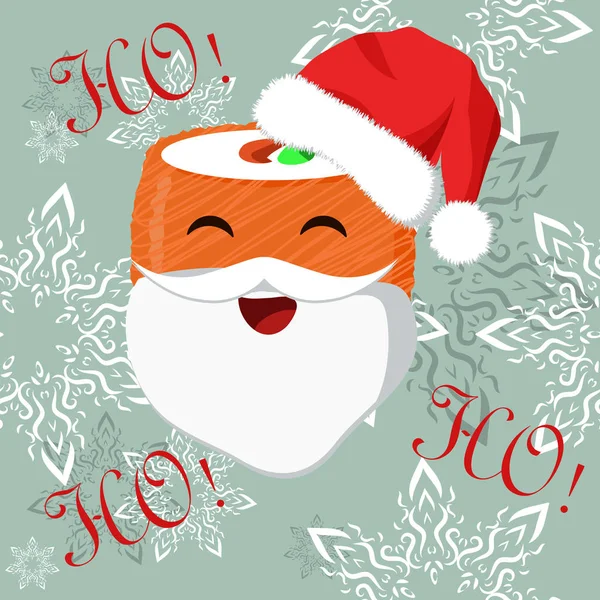 Christmas banner with sushi image Stock Illustration