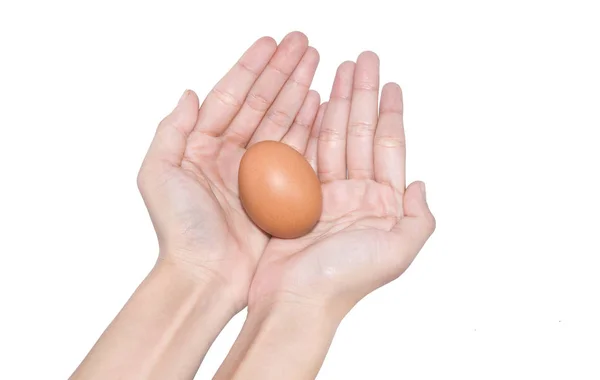 Mano tenendo uovo giorno di Pasqua — Foto Stock