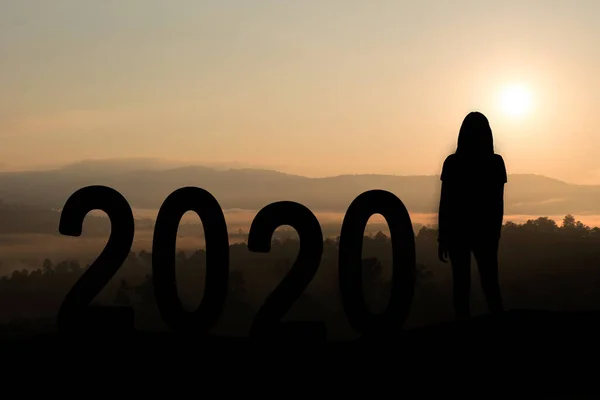 Silhouette Love Guy Girl Sun 2020 — Stock Photo, Image