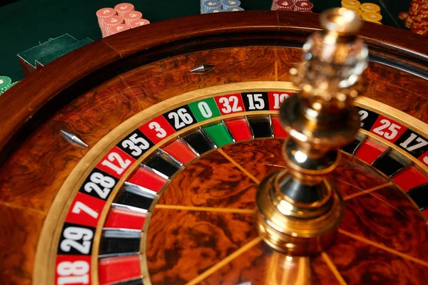 Null Auf Dem Roulette Rad Casino — Stockfoto