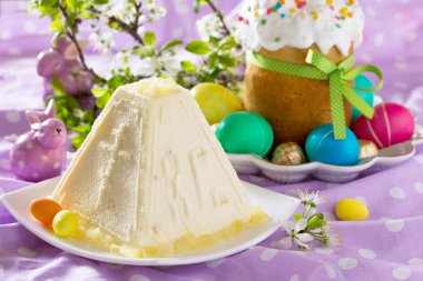 Paskalya arka plan. Geleneksel Paskalya davranır: kek ve colo