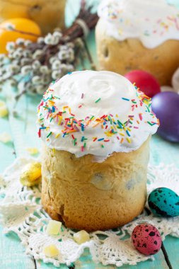 Paskalya arka plan. Tatil tablo ekmek c geleneksel gıda