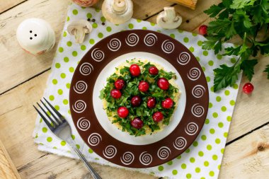 Paskalya tarifi, Festival meze. Kırmızı balık, salata mantar